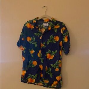 Old Navy Blue and Orange Casual Button Down Shirt